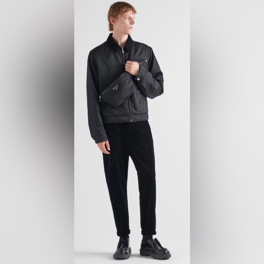 $1650 Prada Re-Nylon and Saffiano leather belt bag